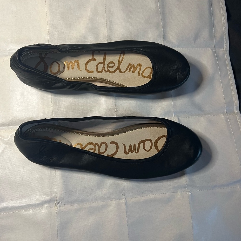 Black Leather Ballet Flats US Women’s 13/EU 43